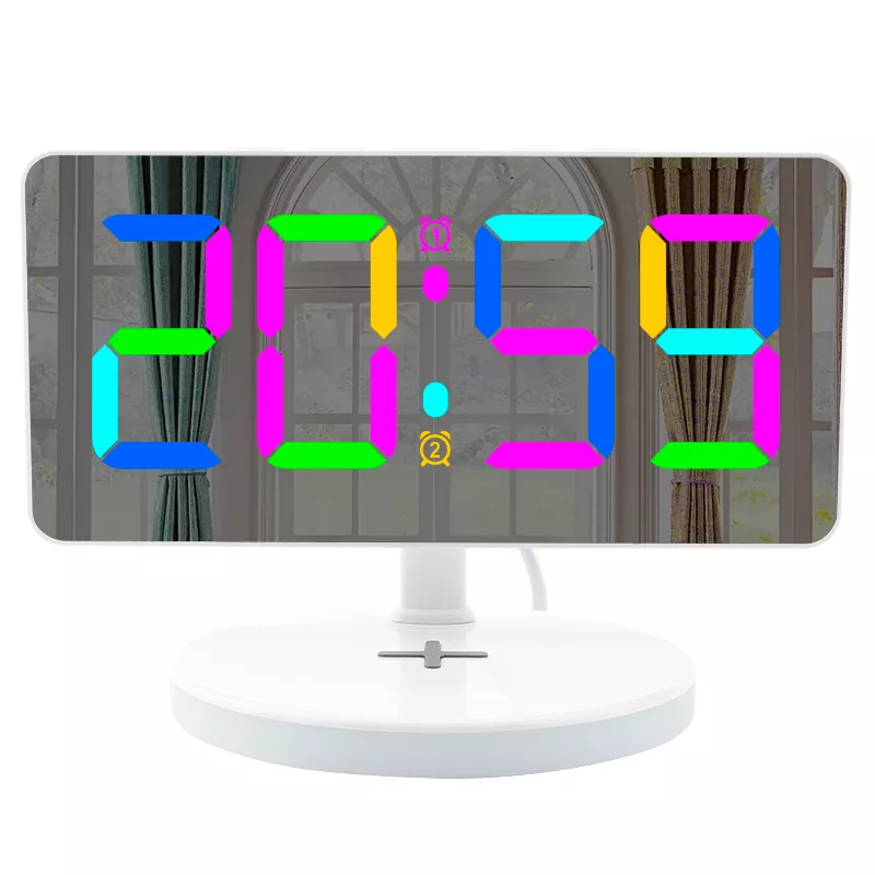 Kablosuz şarj rgb gece ışığı RGB dijital çalar saat